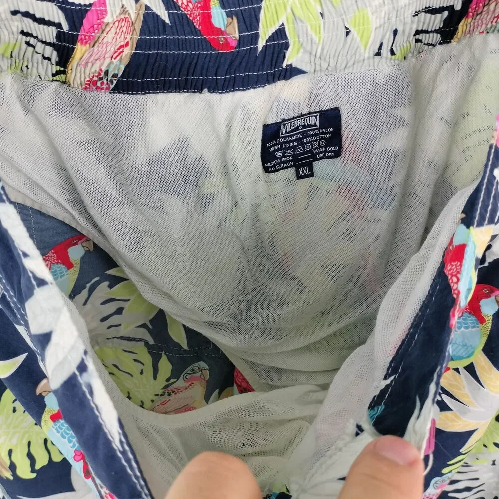 Vilebrequin Swim Suit Trunks Men XXL Hawaiian Board Shorts Floral Tropical Birds